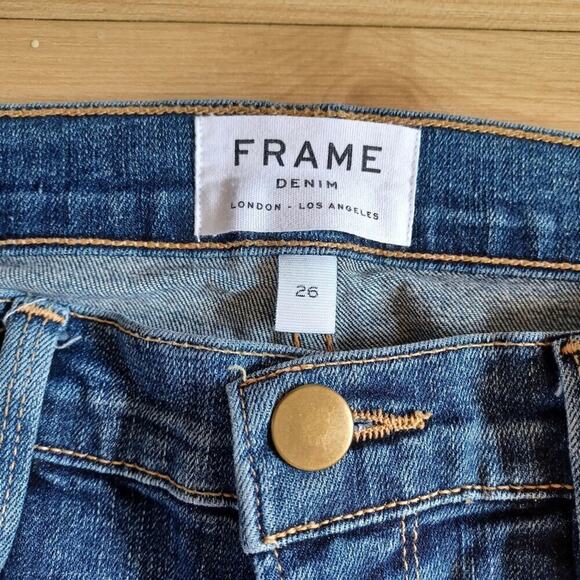 FRAME Le Skinny de Jeanne Mid-Rise Skinny Jeans Indigo Wash Size 26W - Picture 11 of 14
